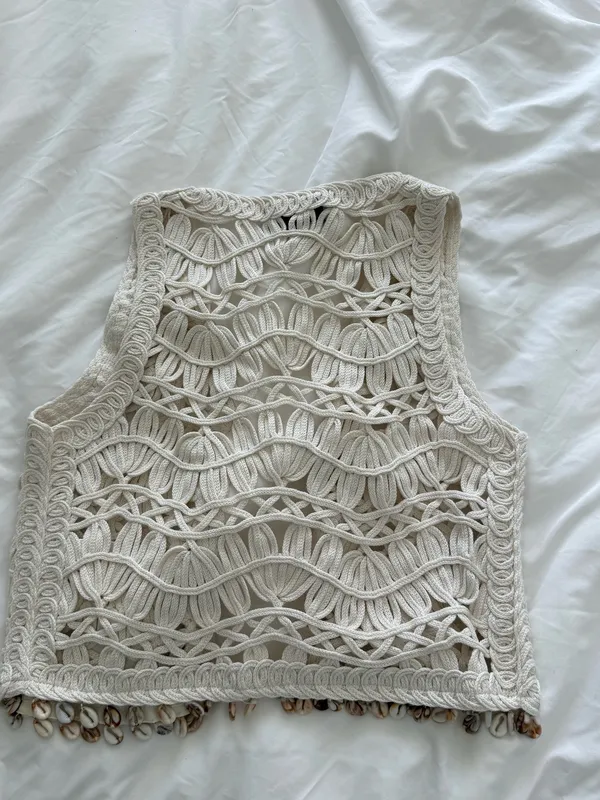 Zara cream crochet vest  - Image 2