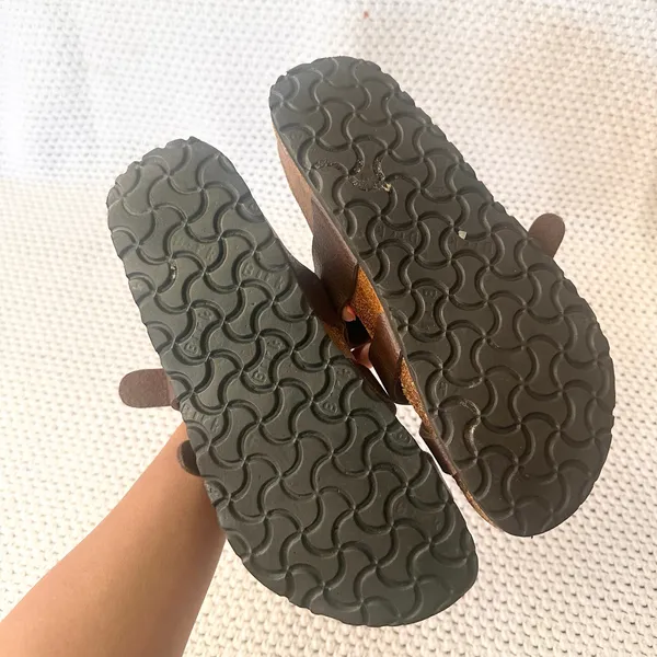 Birkenstock Birki's Brown Leather Nepal Strappy Slide On Sandals 38 Women 7 - Image 10