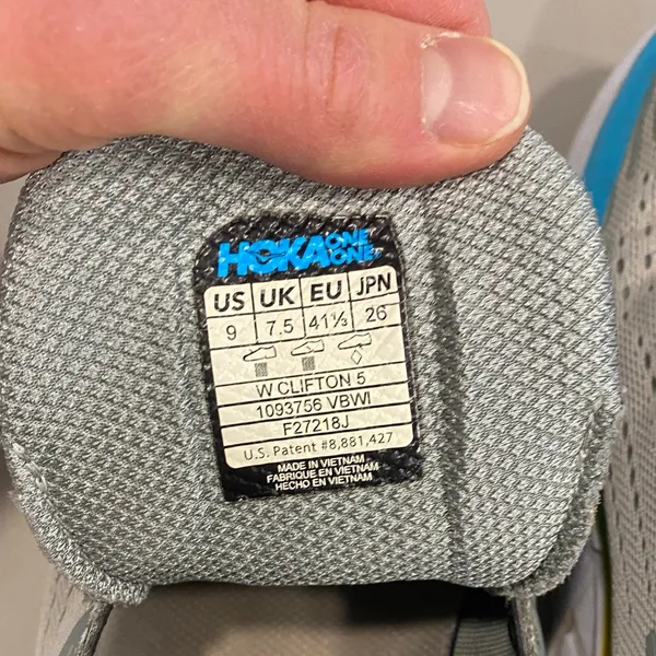 Hoka One One Women's Clifton 5 Grey and Yellow Running Shoes - 9 - Image 12