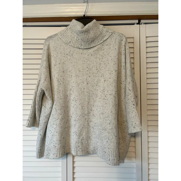 LOFT Speckled‎ Cozy Turtleneck Sweater Women's Size S Oversized - Image 3
