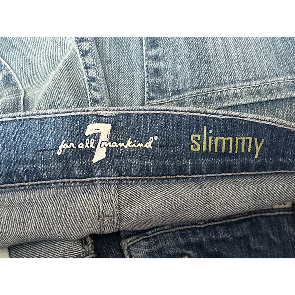 7 For All Mankind Slimmy Mens Blue High Rise Straight Slim Denim Jeans Pants 29 - Image 4