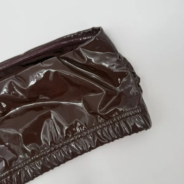 Good American Bikini Top Size Medium Faux Patent Leather Bandeau NWT Swim Brown - Image 9