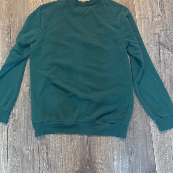 Hello Kitty Be Merry Bright Christmas‎ Tree Snowman Sweatshirt Green Womens M - Image 4