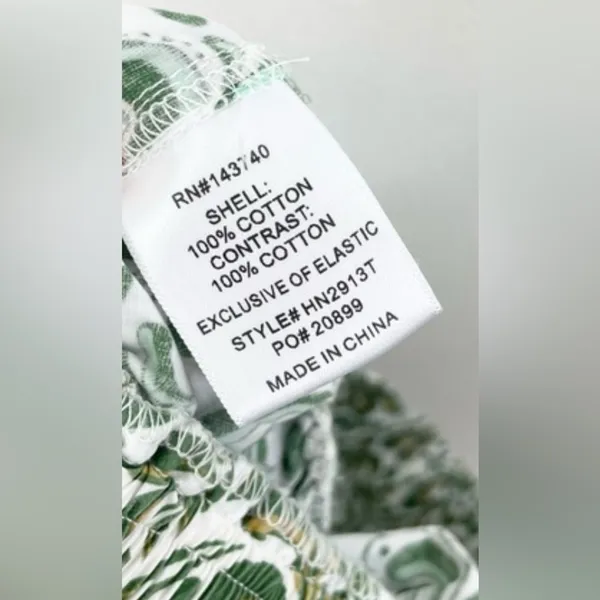Hyacinth House Gina One Shoulder Crop Top Green Floral Cotton NWT Size S - Image 10