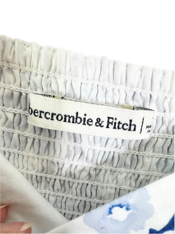 Abercrombie & Fitch Emerson Poplin Puff Sleeve Mini Dress Blue Size S - Image 7