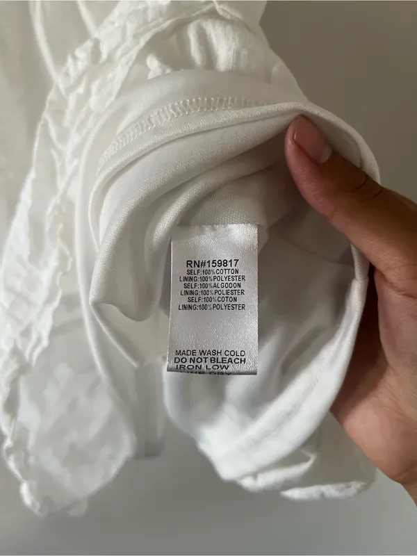 Altar'd State White 100% Cotton Milkmaid Puff Sleeve Mini Dress M Cottagecore - Image 6