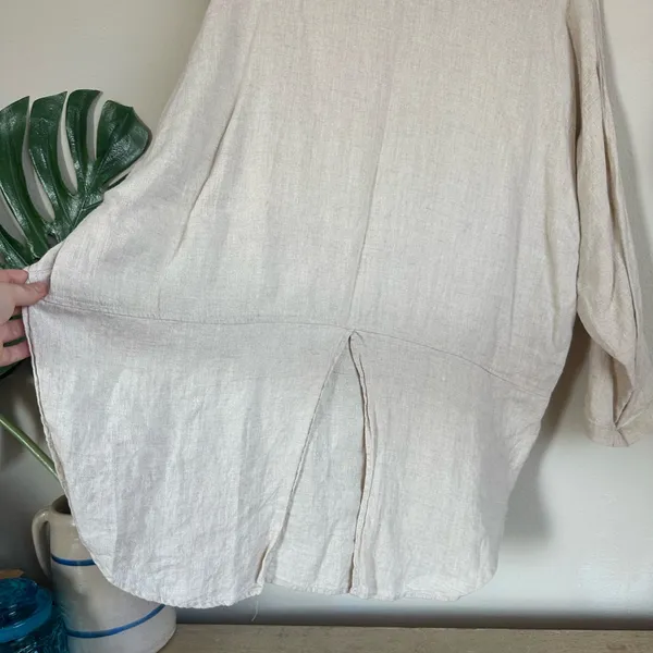 La. Fixsun Linen Button Henley Tunic Tan Size XL - Image 10