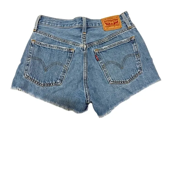 Levi's 501 25 button fly jean shorts distressed cut offs SH2 3569 - Image 2