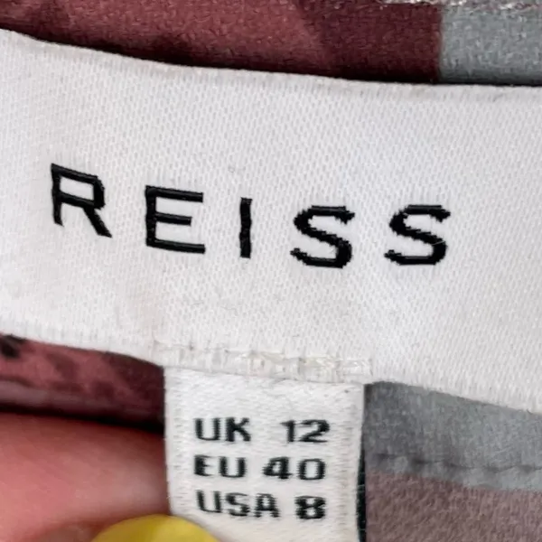 REISS Lolita Montage Accordion Pleated Skirt Women's Size 8 Abstract Print Artsy - Image 7