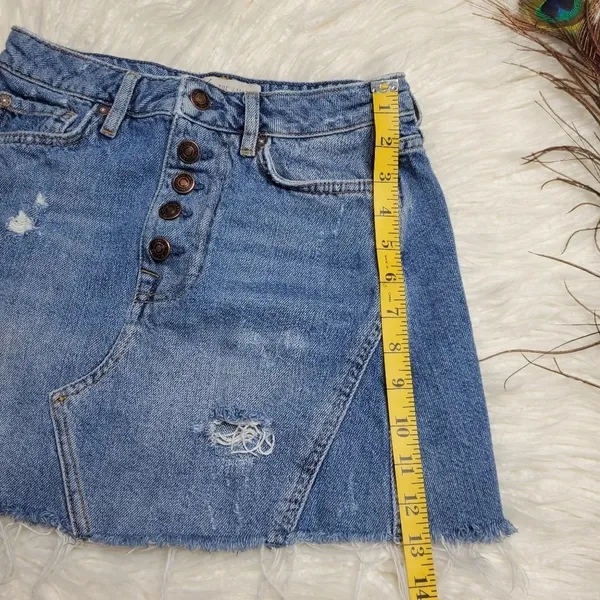 We The Free Distressed‎ Denim Skirt - Image 5