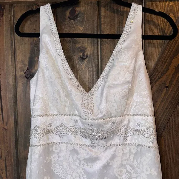 Forever Yours International Beaded Lace Wedding‎ Gown - Image 3