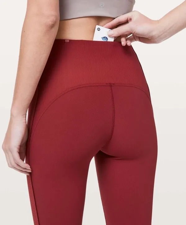 Lululemon Daily Lineup 7/8 Tight *25" Dark Sport Red 6 - Image 10