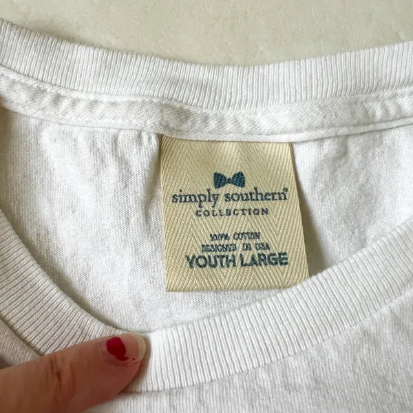 Simply Southern Camping Is My Happy White Tee Shirt Youth Large - Image 3