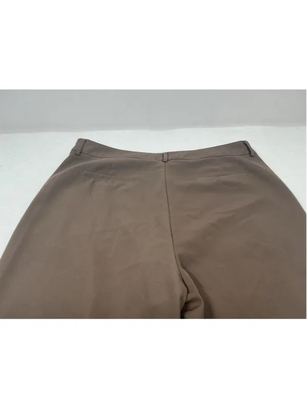 Womens Nimin Brown Pleated Front Straight Leg Dress Pants Polyester Twill 2XL - Image 5