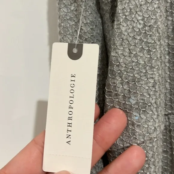 NWT ANTHROPOLOGIE‎ Claudette Sequin T-Shirt Knit Romper Jumpsuit Silver 0 - Image 7