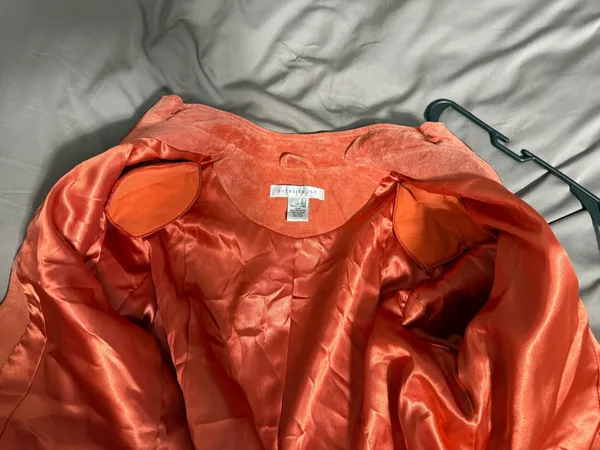 Vintage genuine leather biker jacket Orange Size L - Image 7