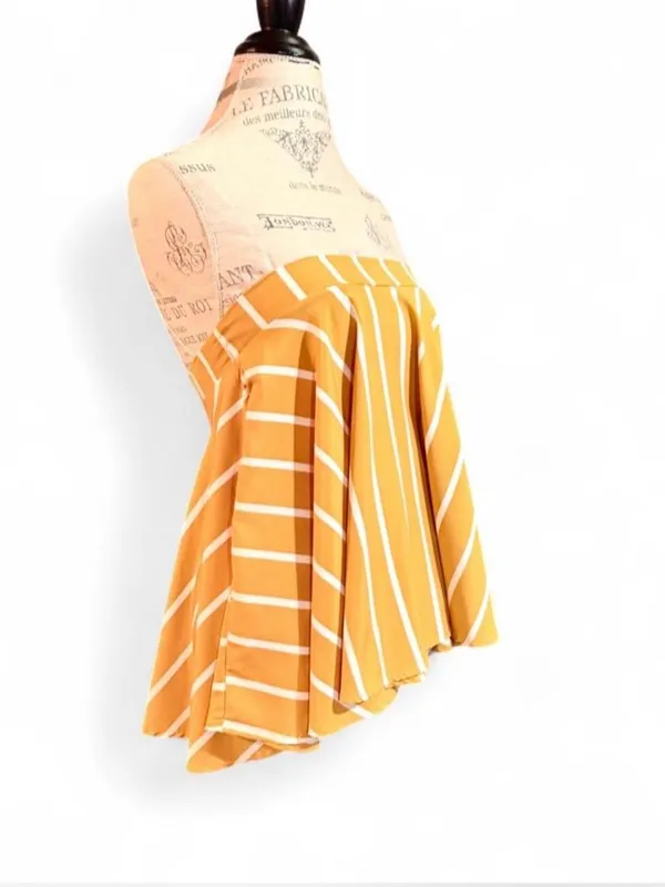 Yellow and White Striped A-Line Skirt Sz XL (Could also be worn as a top) - Image 8