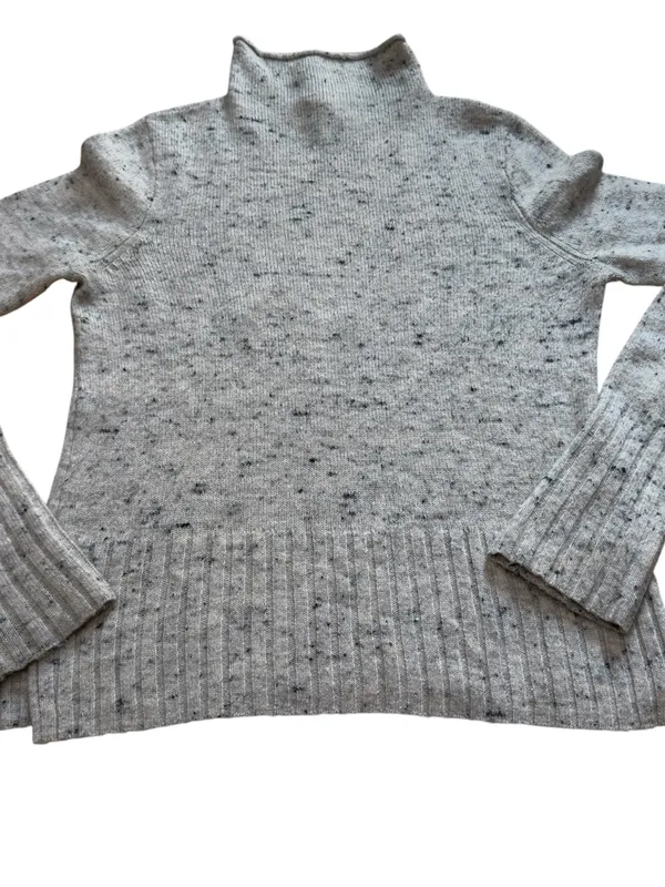 Madewell Gray Nep Merino Wool Blend Mock Neck Rib Knit Sweater Women’s Small Top - Image 4