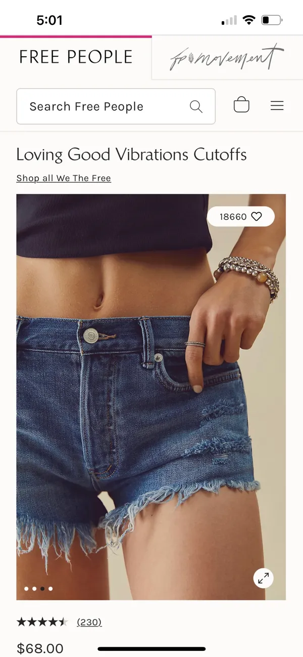 Free People Loving Good Vibrations Cutoff Jean Shorts️ - Image 7