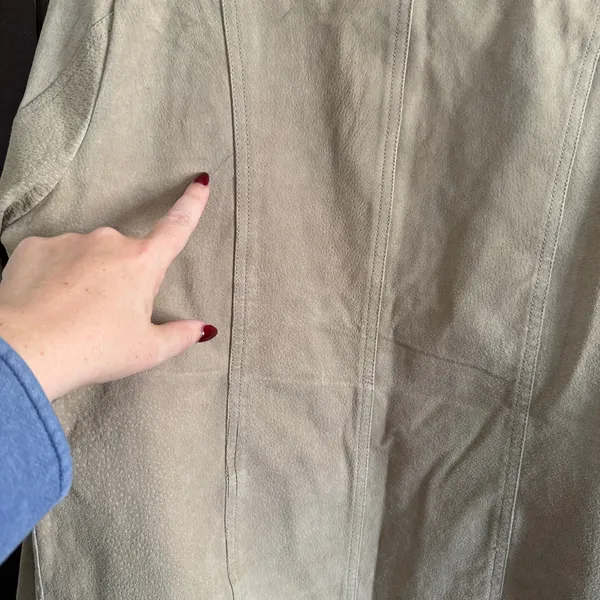 Y2K Vintage DOLLHOUSE | Tan Suede Leather Moto Style Jacket | Extra Large - Image 6