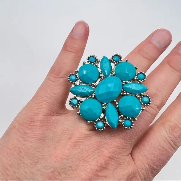 Aldo Turquoise Statement Southwest Ring size 7‎ - Image 8