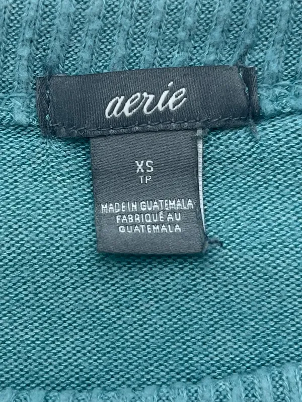 Aerie Women's Teal Blue Green Long Sleeve Oversized Slit Hem Pullover Sweater XS - Image 8