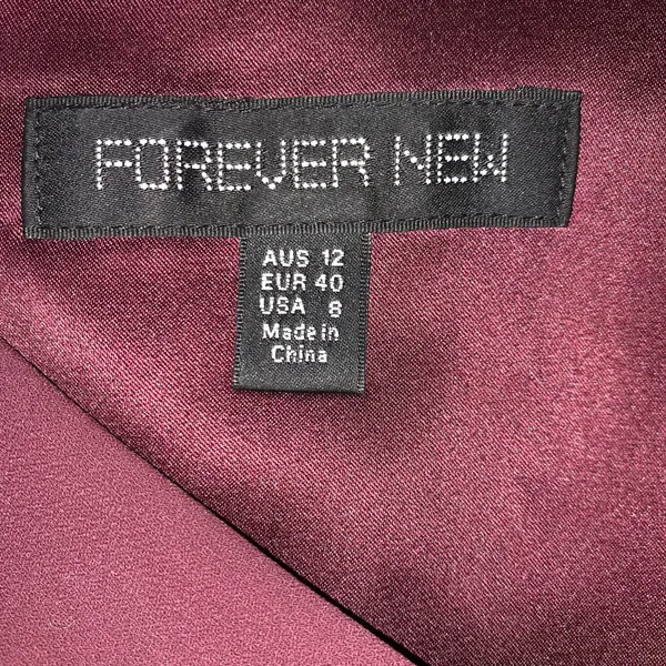 Forever New maroon wrapped strappy dress front slit size 8 - Image 9