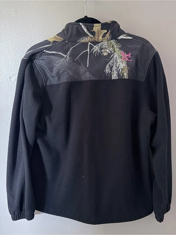 Bushmaster Womens Camo Fleece Jacket Large Pink Accent Full Zip RealTree - Image 4