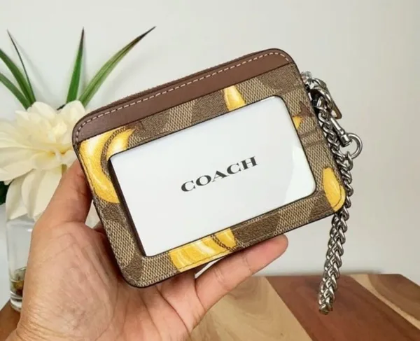Coach Zip Card Case In Signature Canvas With Banana Print cr833 - Image 3