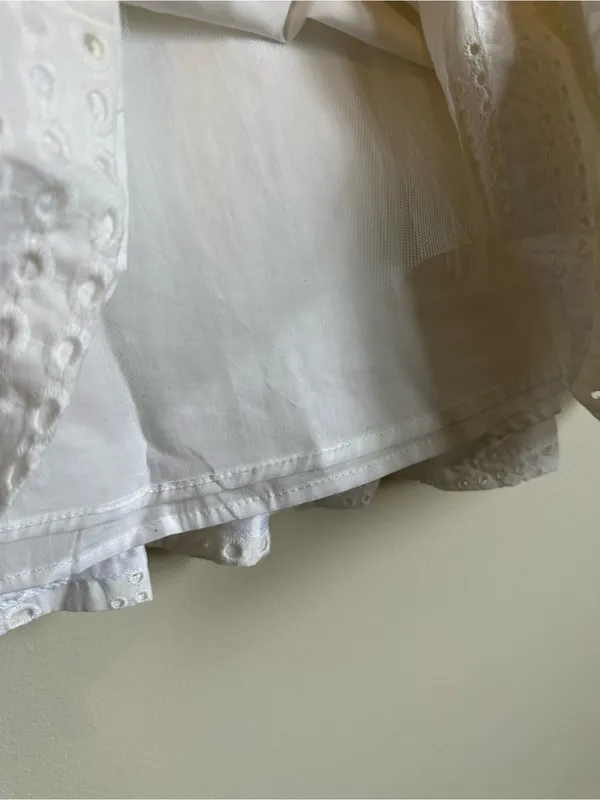 Trina Turk Cotton Eyelet Pleated Skirt Womens 4 White - Image 3
