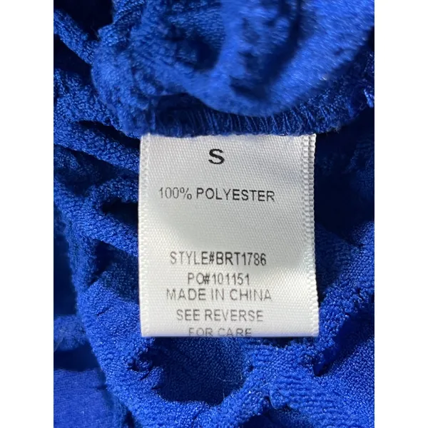 Bailey Rose Popcorn Texture Shirt & Crop Tank‎ Set Women Royal Blue S Retro Y2K - Image 12