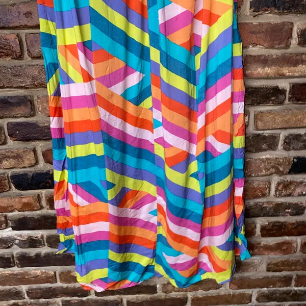NWT South Moon Under Juniper Blu Rainbow Striped Maxi Dress Women's Size Small - Image 5