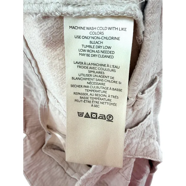 Free People Nothing To Say Pleated Linen Blend Trouser Pants Beige Blush 8 - Image 6