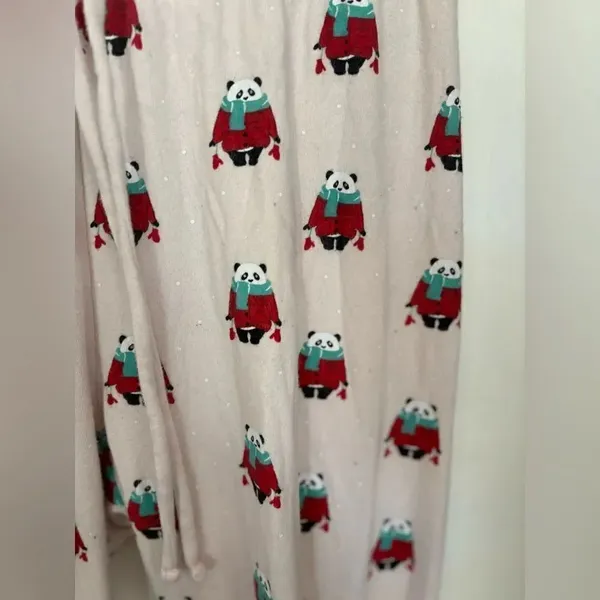 AEO American Eagle Panda PJ Pants Size M Pink - Image 5