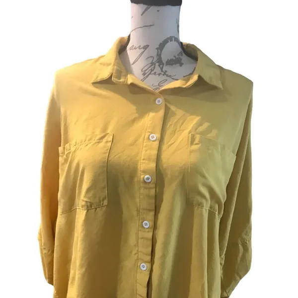 Unlisted Women’s blouse yellow size medium button up - Image 9