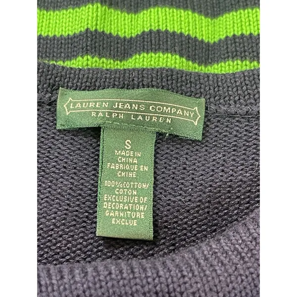 Lauren Jeans Co Ralph Lauren Nautical Stripe Sweater Crest Gold Buttons S - Image 5