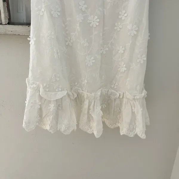 NWT Showpo White Embroidered Mini Dress Size 4 Fancy a Spritz‎ with Square Neck - Image 5