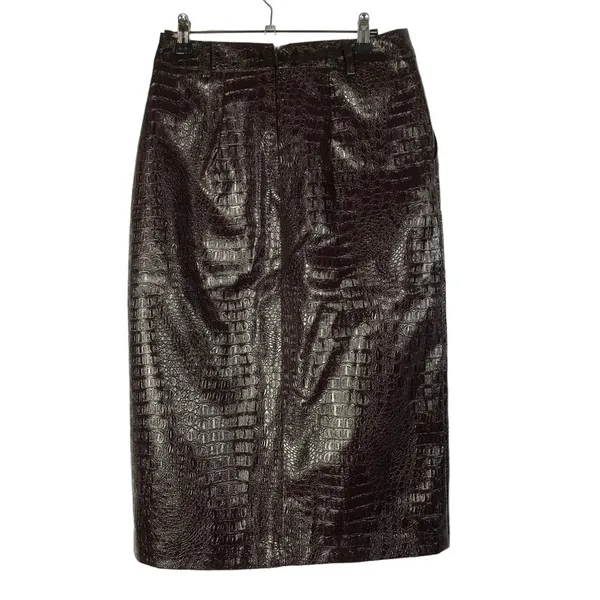 Rachel Comey X Target Dark Brown Faux Leather Snake‎ Knee Length Pencil Skirt 2 - Image 4
