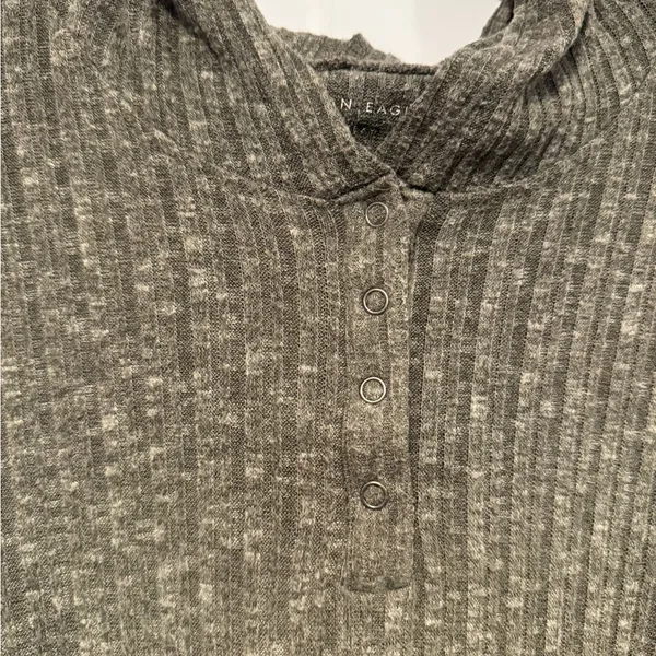 American Eagle‎ Outfitters Olive Ribbed Hoodie - Image 2