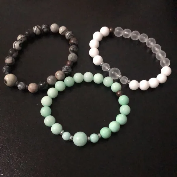 (3) new elevated faith natural stone bracelets - Image 3