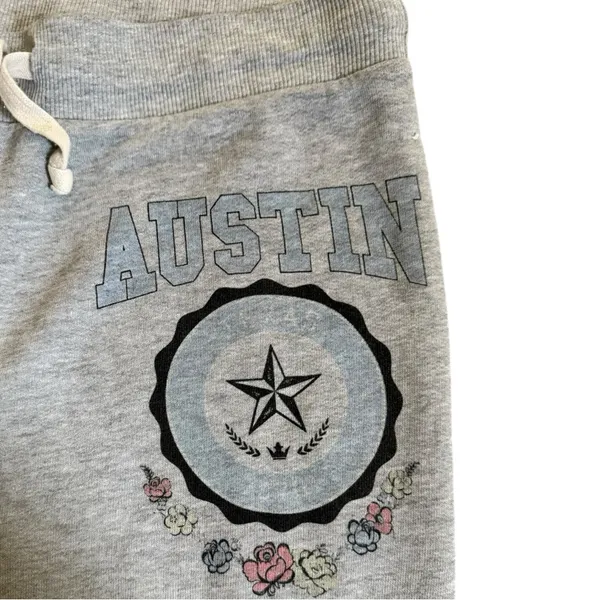 Wildfox Austin Texas Graphic Heather Grey High Rise Sweatpants Joggers Large - Image 6