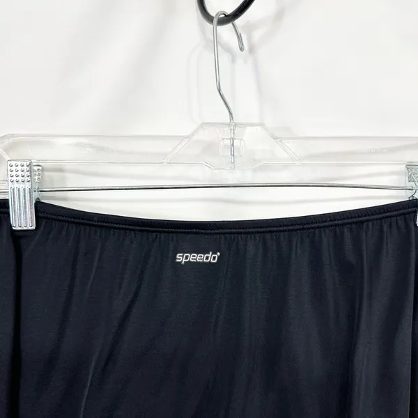 Speedo Size 14 Swim Skirt with Built-in Briefs Black Solid Modest Sporty 812 - Image 3