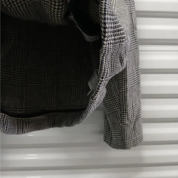 ZARA Womens Cropped Jacket XS Black White Houndstooth Plaid Preppy Chic Academia - Image 9
