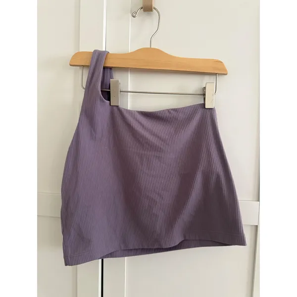 Lululemon Ribbed Nulu Asymmetrical Yoga Tank Top in Purple Ash W1ERPS Size 8 - Image 4