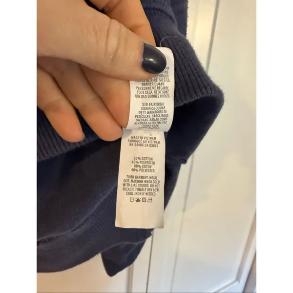 Aerie blue collared polo sweater cropped pullover size xs - Image 5