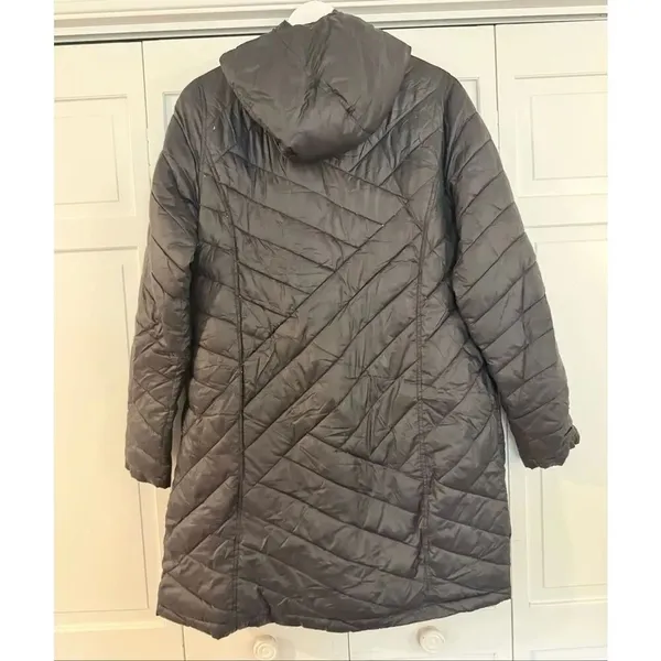TEK GEAR Warm TEK hooded puffer jacket asymmetrical zipper size M - Image 5