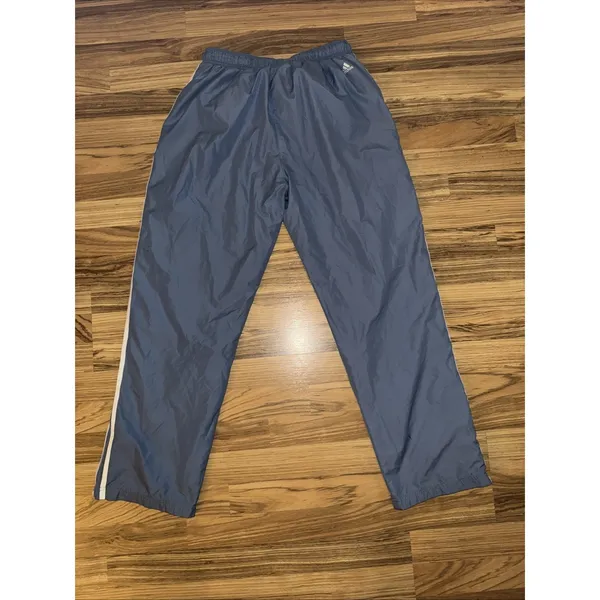 Vintage 2002 Adidas Baggy Track Pants Swish Mesh Lined Baby Blue 3 Stripe Size L - Image 10