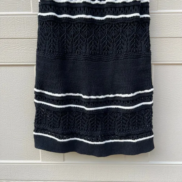 Abercrombie & Fitch Black White Crochet Mini Dress Sz XS Summer Vacation Resort - Image 4