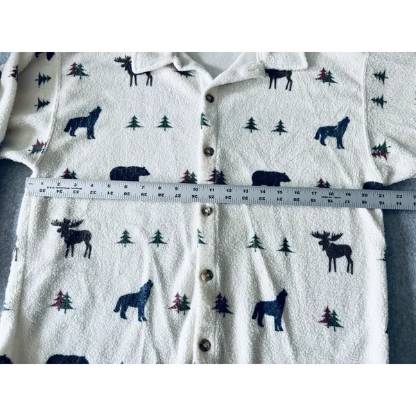 Vtg Artisans Sunschein Designs Winter Rabbits Snow Nature AOP Sweatshirt Size M - Image 7