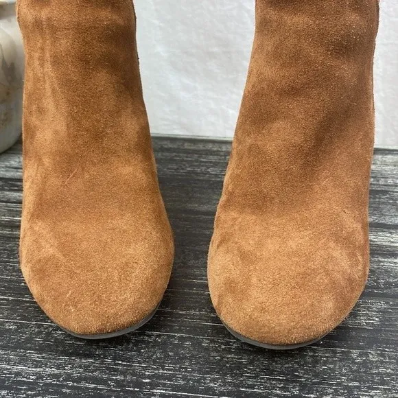 Kensie Brown Suede Bernadette Block Heel Side Zip Knee High Boots 8 - Image 7